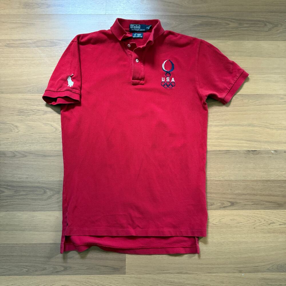 Men's Polo Ralph Lauren 2008 Olympics Team USA America Red Polo Shirt Sz Small